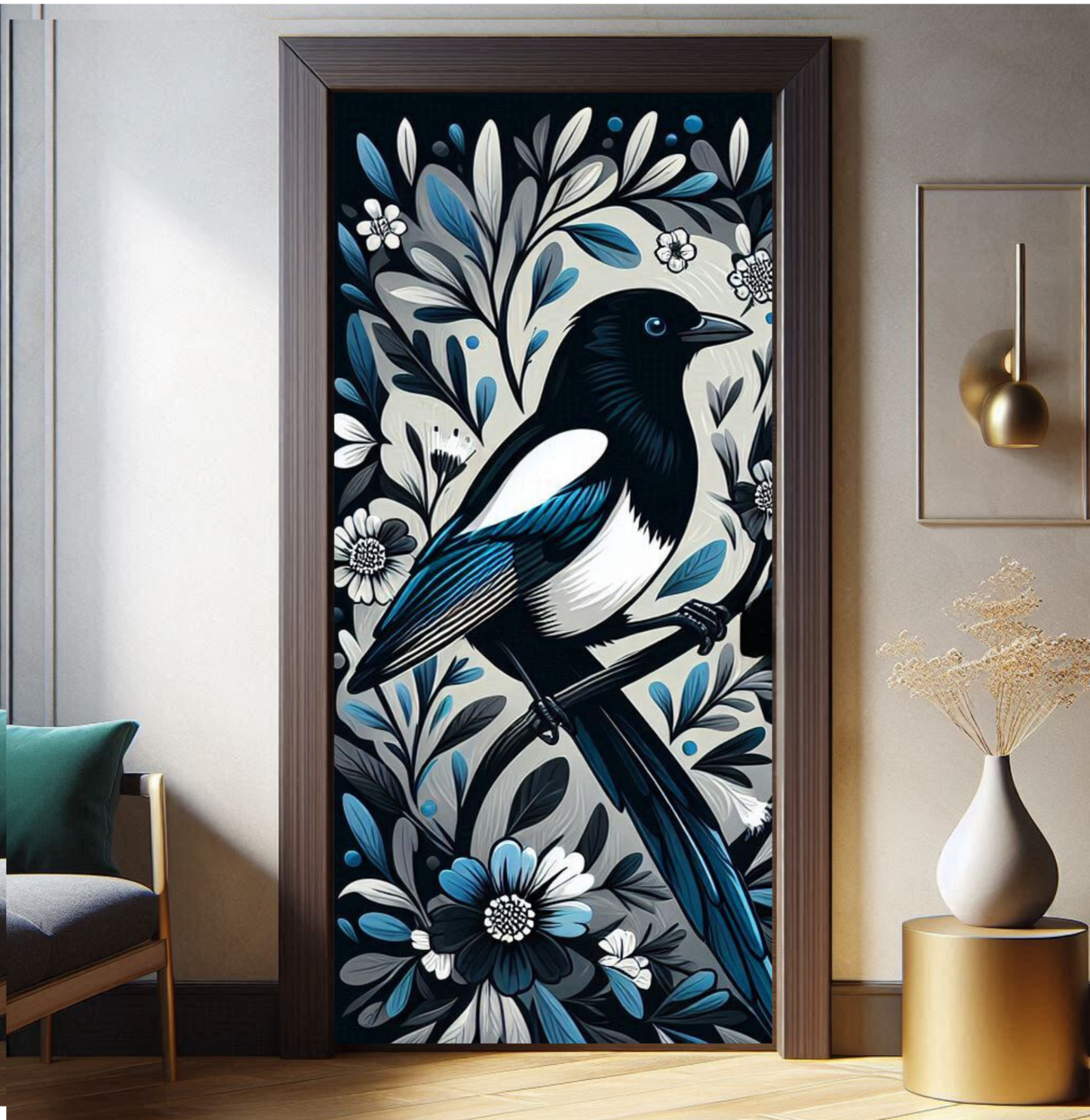 Multi Color Aviary Door Magpie