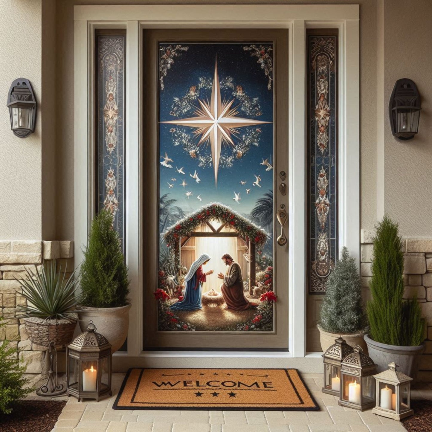 Nativity Christmas Door Cover