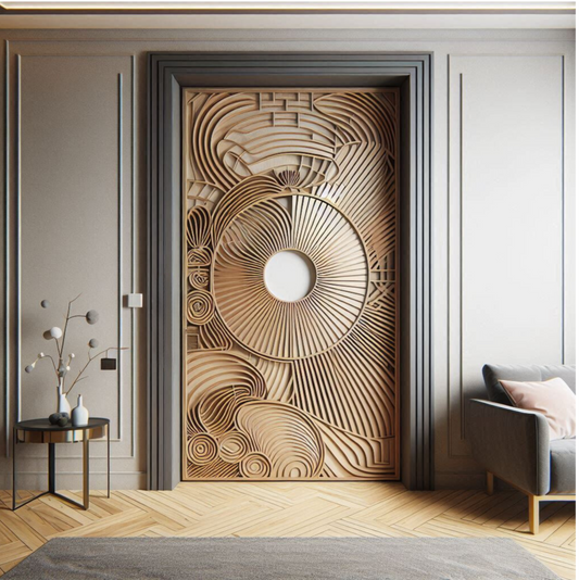 Natural Wood Door Scene