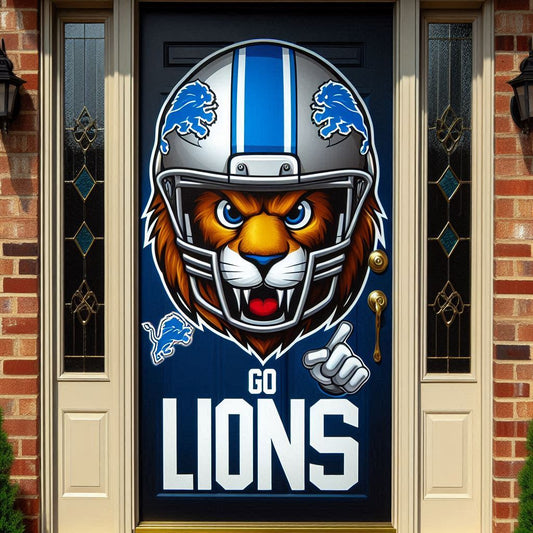 Detroit Lions Door Cover Style A